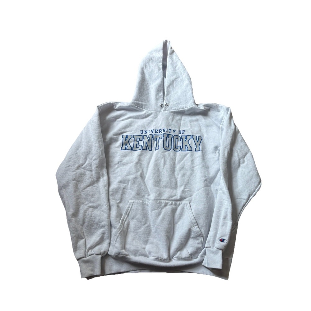 Champion Men Medium Blue Kentucky Wildcats Hoodie Embroidered Logo